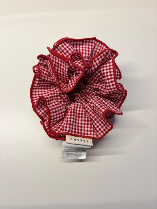 Sézane Red and White Gingham Scrunchie main image 4